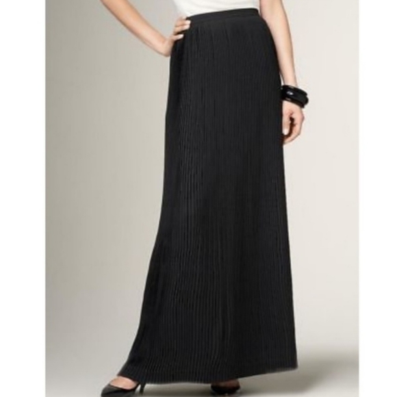 Talbots Black Pleated Maxi Skirt Size 12 - Picture 4 of 10